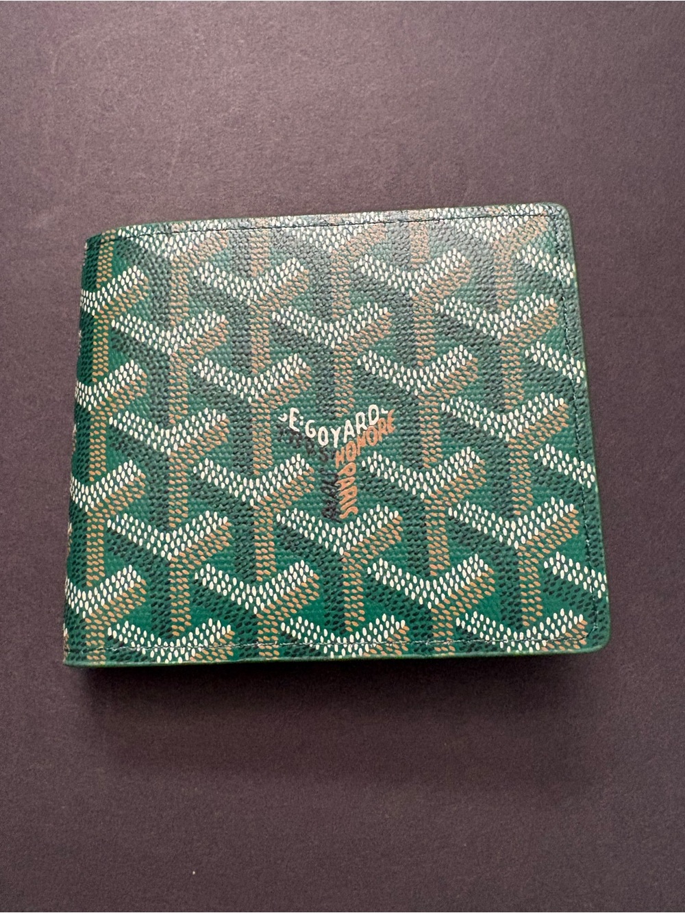 Fashion Men’s Green Bifold Wallet Multicolored Print